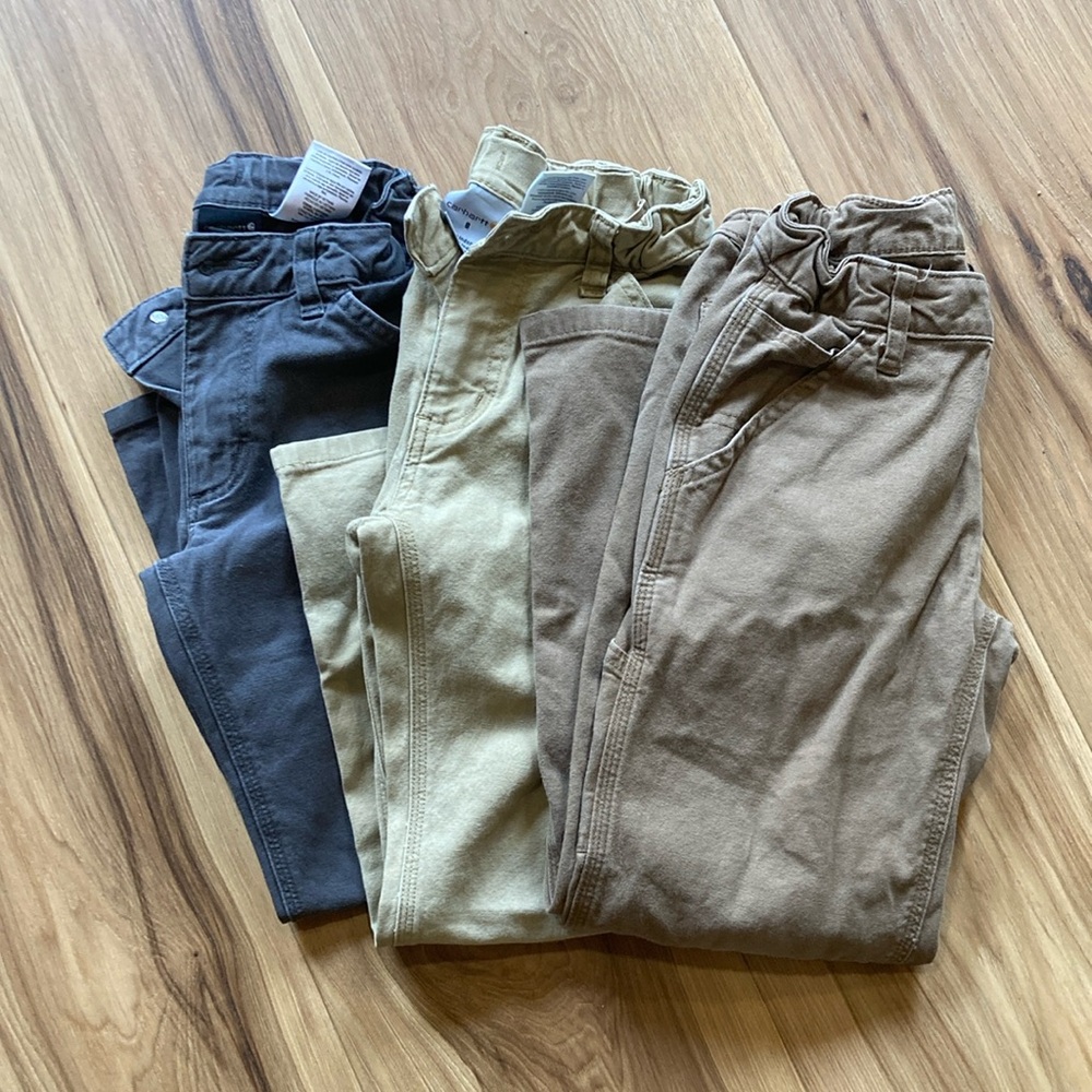 Carhartt Kids Bottoms in Blue, Beige, and Brown boys size 8